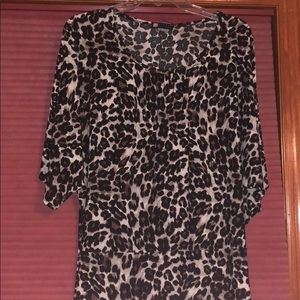short wing sleeve leopard shirt